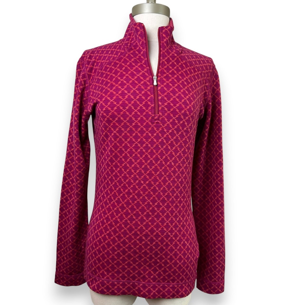 Smartwool Merino 250 Base Layer Quarter Zip Pullover Womens Large Pink Gorpcore
